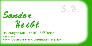 sandor weibl business card